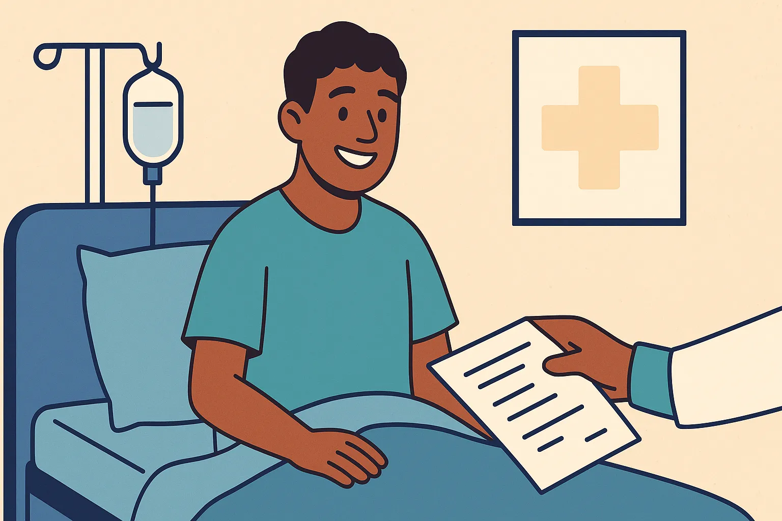 Ilustração sobre o programa NJ Charity Care de assistência médica