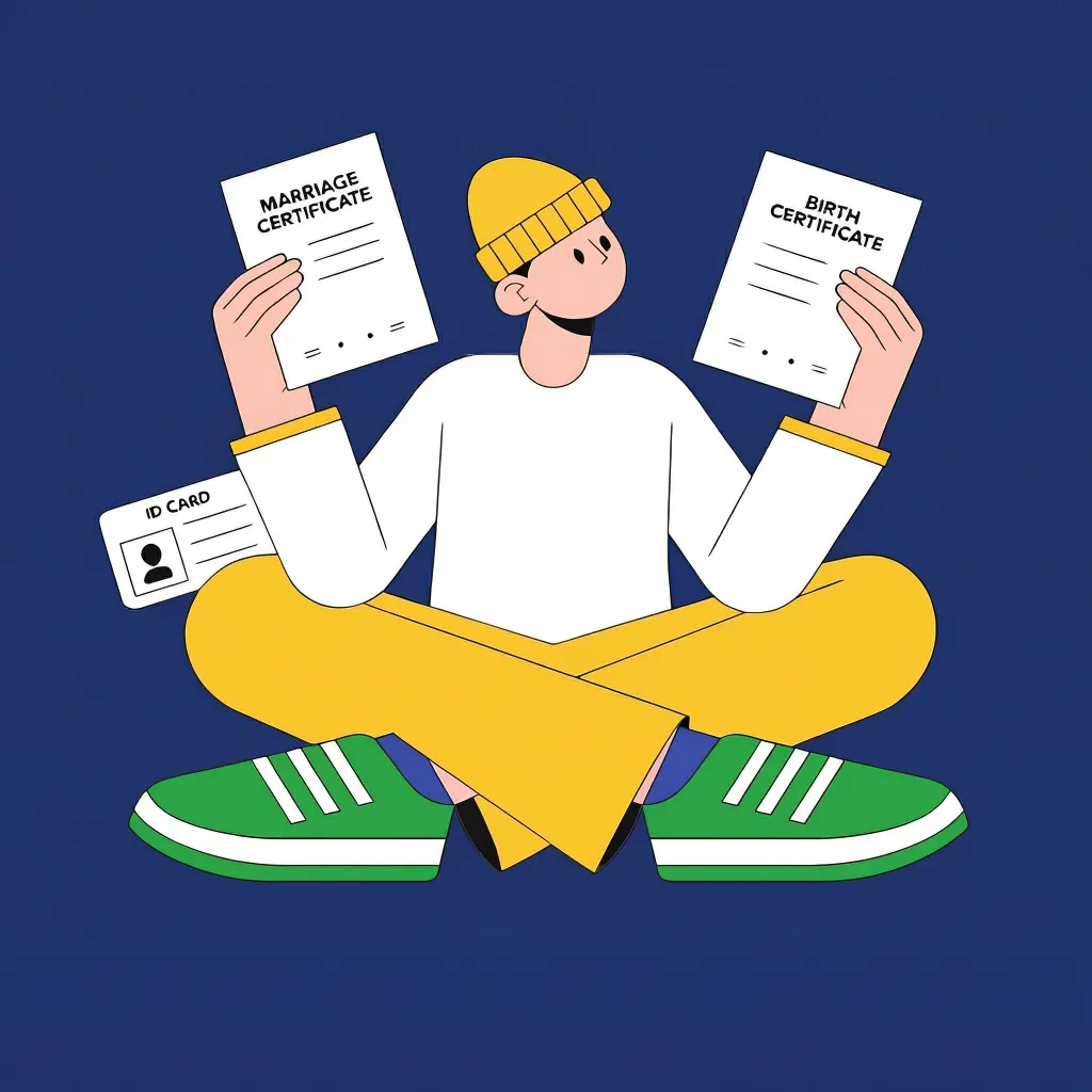 Personal documents — marriage and birth certificates