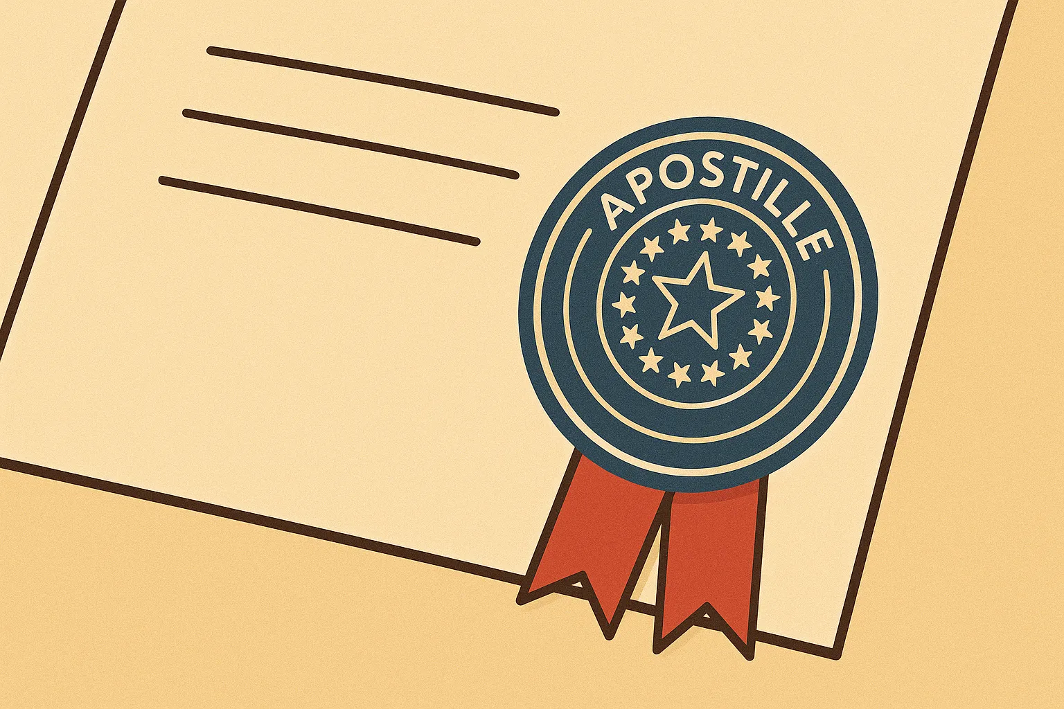 Selo de apostilamento em documento oficial