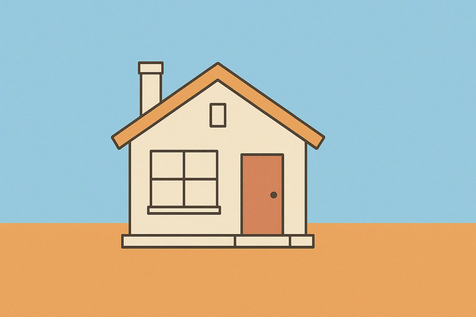 Ilustração de uma casa representando compra e venda de imóveis