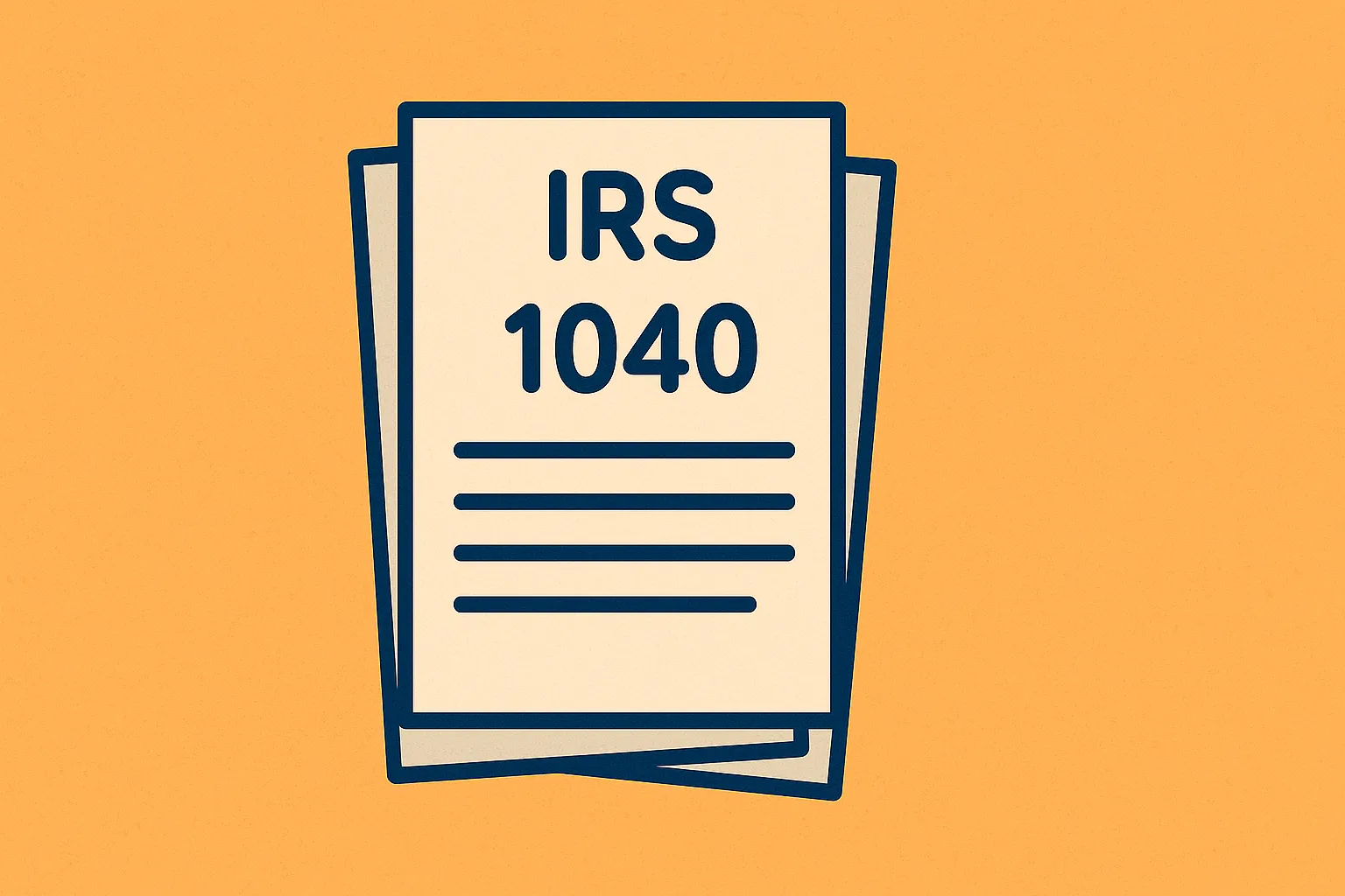 Ilustração do formulário IRS 1040 de imposto de renda americano
