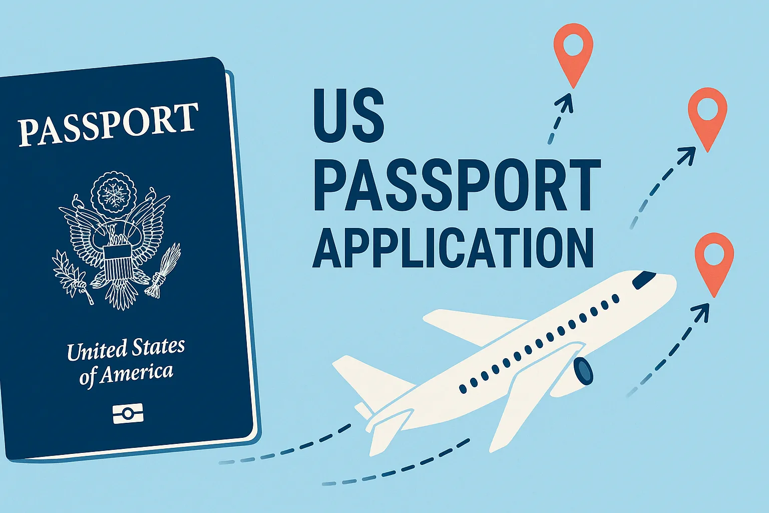 Ilustração de solicitação de passaporte americano